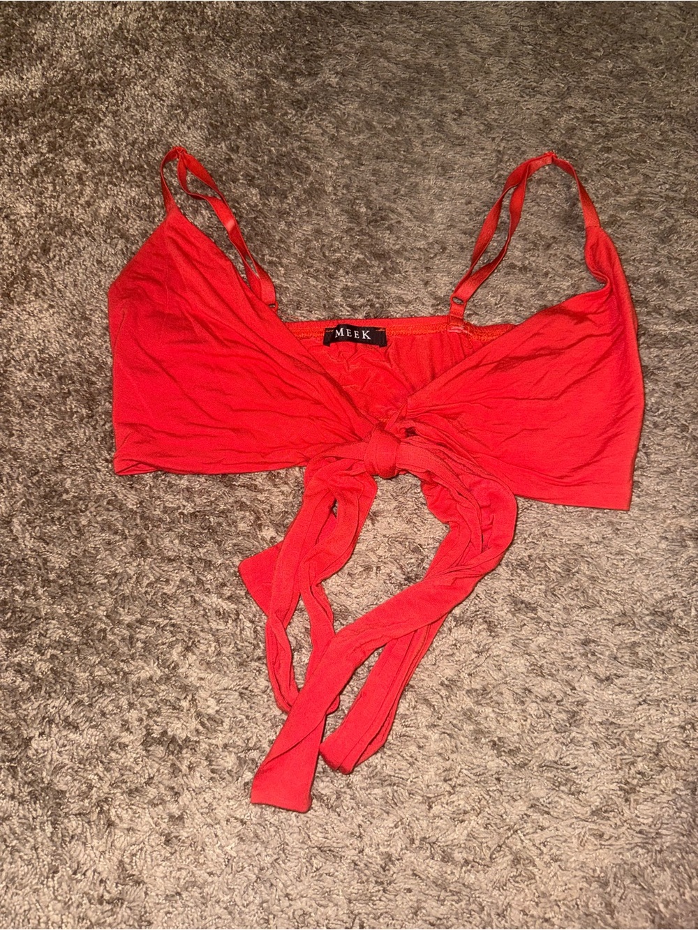 MEEK Red Tie-Front Cami